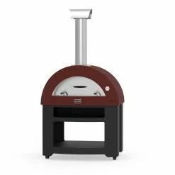 Alfa Forni Wood Fired Pizza Oven - Allegro W/ Base (Antique Red) BBQs & Smokers