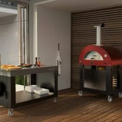BBQs & Smokers Alfa Forni Gas/Wood Fired Pizza Oven - Brio (Antique Red)