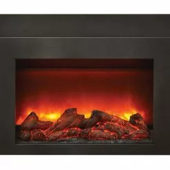 Fireplaces & Heaters Amantii 30" Electric Fireplace Insert With Black Steel Surround & Overlay
