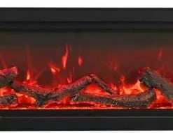 Fireplaces & Heaters Amantii 42" Symmetry Clean Face Electric Fireplace Built-In Log & Glass W/ Surround