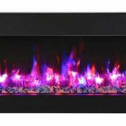 Amantii 50" Tru-View Slim 3-sided Indoor / Outdoor Electric Fireplace Fireplaces & Heaters