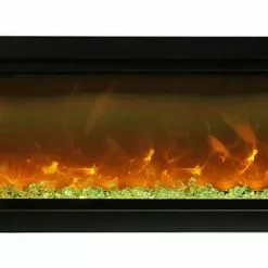 Amantii 60" Symmetry Clean Face Electric Fireplace Built-In Log & Glass W/ Surround Fireplaces & Heaters