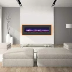 Fireplaces & Heaters Amantii 60" Wall/Flush-Mount Linear Electric Fireplace W/ Steel Surround 8 Fireplaces & Heaters Amantii 60