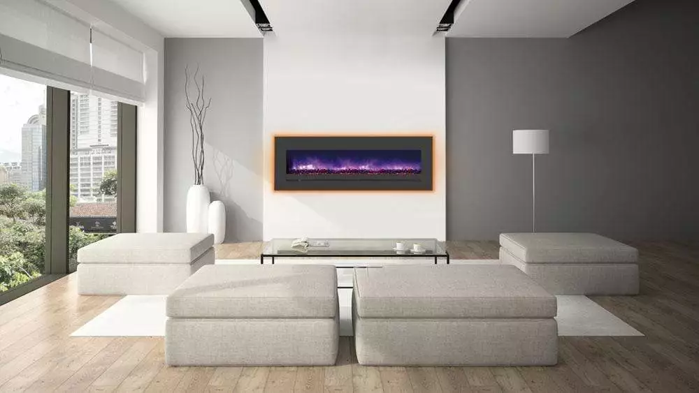 Fireplaces & Heaters Amantii 60" Wall/Flush-Mount Linear Electric Fireplace W/ Steel Surround 3 Fireplaces & Heaters Amantii 60" Wall/Flush-Mount Linear Electric Fireplace W/ Steel Surround