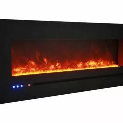 Amantii 72" Wall/Flush-Mount Linear Electric Fireplace W/ Steel Surround