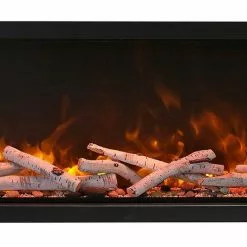 Amantii 88" Symmetry Extra Tall Clean Face Electric Fireplace Built-In Log & Glass W/ Surround Fireplaces & Heaters