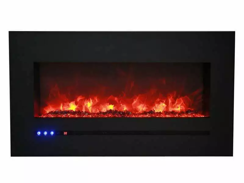 Amantii 88" Wall/Flush-Mount Linear Electric Fireplace W/ Steel Surround 1 Amantii 88" Wall/Flush-Mount Linear Electric Fireplace W/ Steel Surround