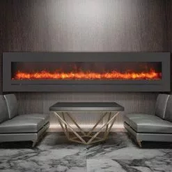 Amantii 88" Wall/Flush-Mount Linear Electric Fireplace W/ Steel Surround 8 Amantii 88