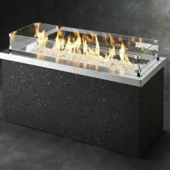 Fireplaces & Heaters National Energy Equipment Tog Fire Pit Table Key Largo Linear Midnight Mist (19 1/2 X 48 X 23 3/4 ) FST KL-1242-MM-BLK-K