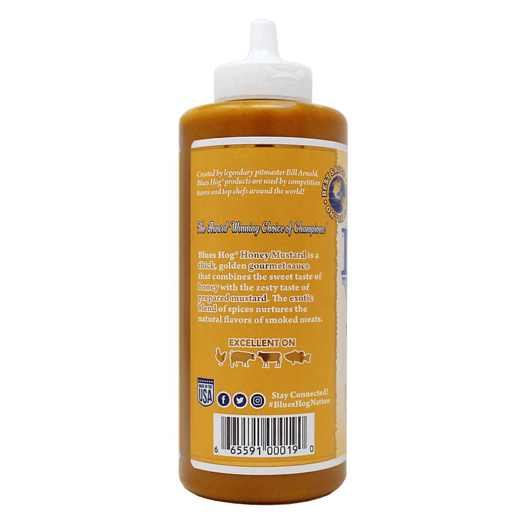 Sauces & Rubs Blues Hog Honey Mustard Sauce Squeeze Bottle (24oz) 2 Sauces & Rubs Blues Hog Honey Mustard Sauce Squeeze Bottle (24oz)