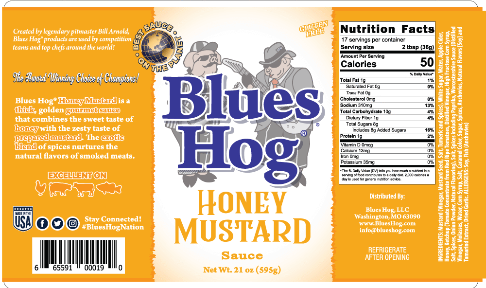 Sauces & Rubs Blues Hog Honey Mustard Sauce Squeeze Bottle (24oz) 4 Sauces & Rubs Blues Hog Honey Mustard Sauce Squeeze Bottle (24oz)