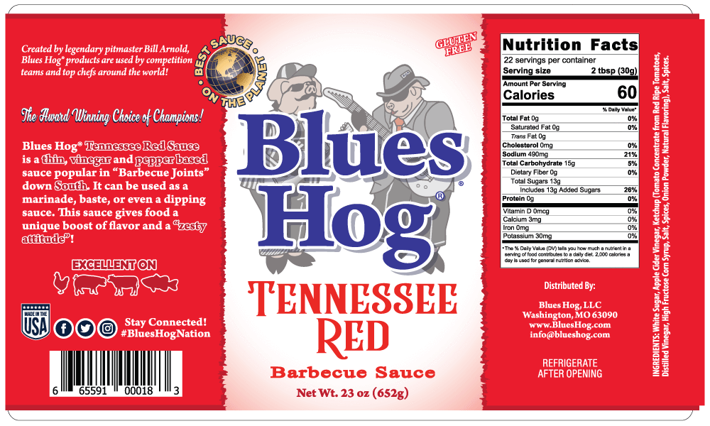 Sauces & Rubs Blues Hog Tennesee Red BBQ Sauce Squeeze Bottle (24oz) 4 Sauces & Rubs Blues Hog Tennesee Red BBQ Sauce Squeeze Bottle (24oz)