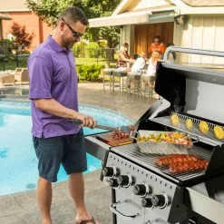 Broil King BARON S490 PRO IR BBQ With Infrared Side Burner, Rear Rotisserie Burner & Rotisserie Kit BBQs & Smokers