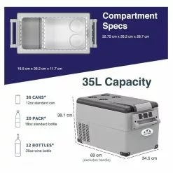 Chilly Moose Portable Fridge-Freezer (35L)