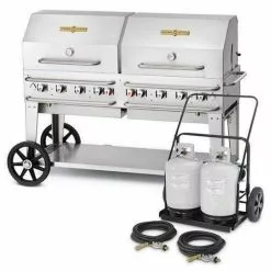 Crown Verity Premium Mobile Grill - Club Series 60" W/ Roll Domes