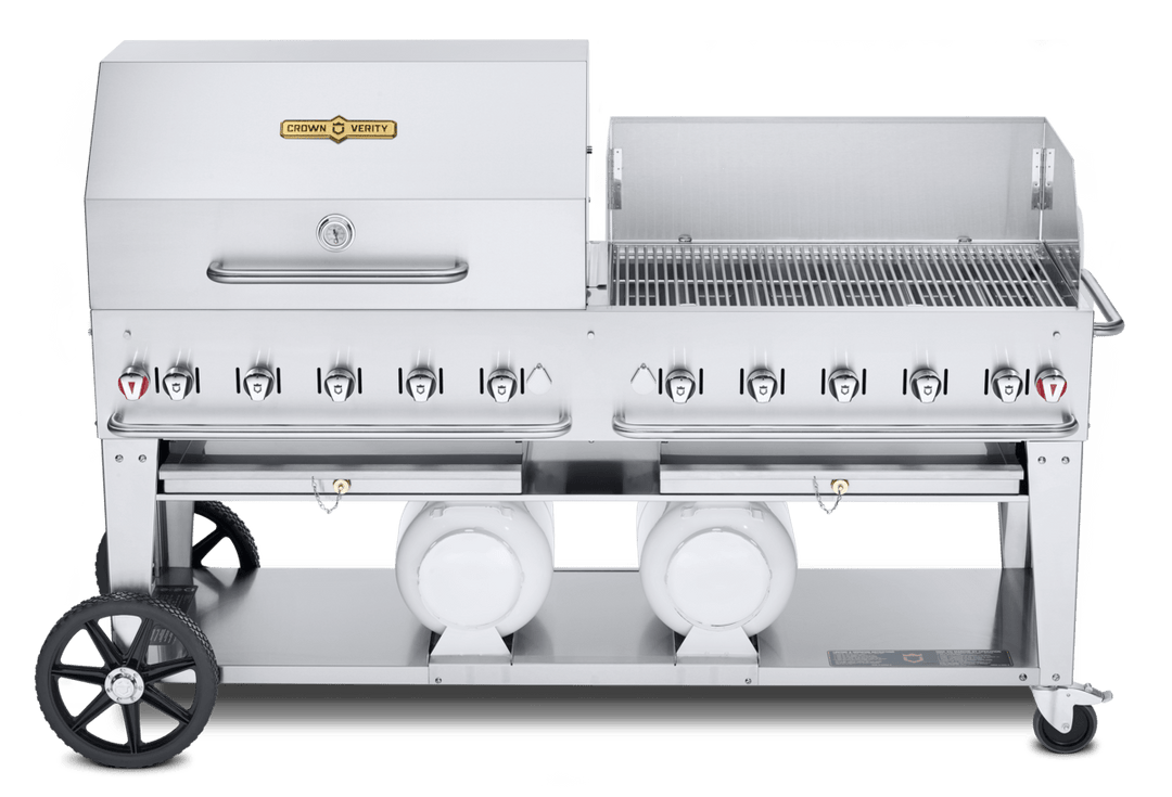 BBQs & Smokers Crown Verity Premium Mobile Grill - Club Series 72" W/ Roll Dome & Windguard 1 BBQs & Smokers Crown Verity Premium Mobile Grill - Club Series 72" W/ Roll Dome & Windguard