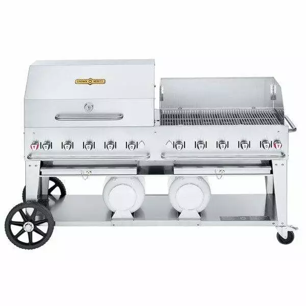 BBQs & Smokers Crown Verity Premium Mobile Grill - Club Series 72" W/ Roll Dome & Windguard 2 BBQs & Smokers Crown Verity Premium Mobile Grill - Club Series 72" W/ Roll Dome & Windguard