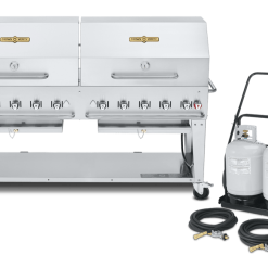 Crown Verity Premium Mobile Grill - Club Series 72" W/ Roll Domes