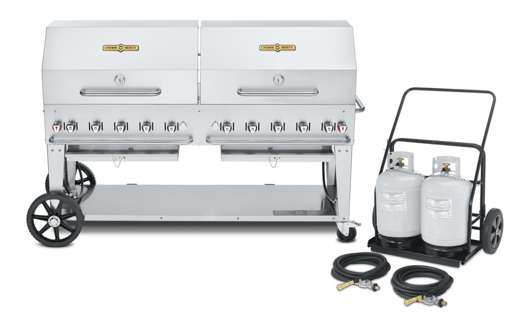 Crown Verity Premium Mobile Grill - Club Series 72" W/ Roll Domes 1 Crown Verity Premium Mobile Grill - Club Series 72" W/ Roll Domes