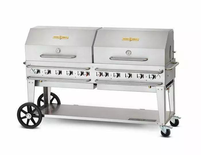 Crown Verity Premium Mobile Grill - Club Series 72" W/ Roll Domes 2 Crown Verity Premium Mobile Grill - Club Series 72" W/ Roll Domes