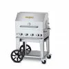 Crown Verity Premium Mobile Grill - Professional Series Charbroiler 30" W/ Roll Dome & Bun Rack BBQs & Smokers