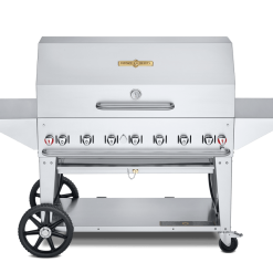 BBQs & Smokers Crown Verity Premium Mobile Grill - Professional Series Charbroiler 48" W/ Roll Dome & 2 Shelves