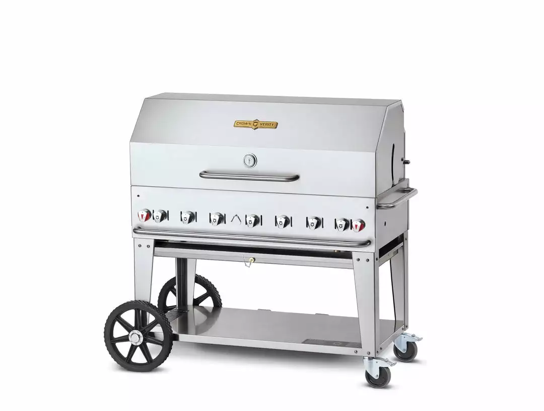 Crown Verity Premium Mobile Grill - Professional Series Charbroiler 48" W/ Roll Dome & Bun Rack 2 Crown Verity Premium Mobile Grill - Professional Series Charbroiler 48" W/ Roll Dome & Bun Rack
