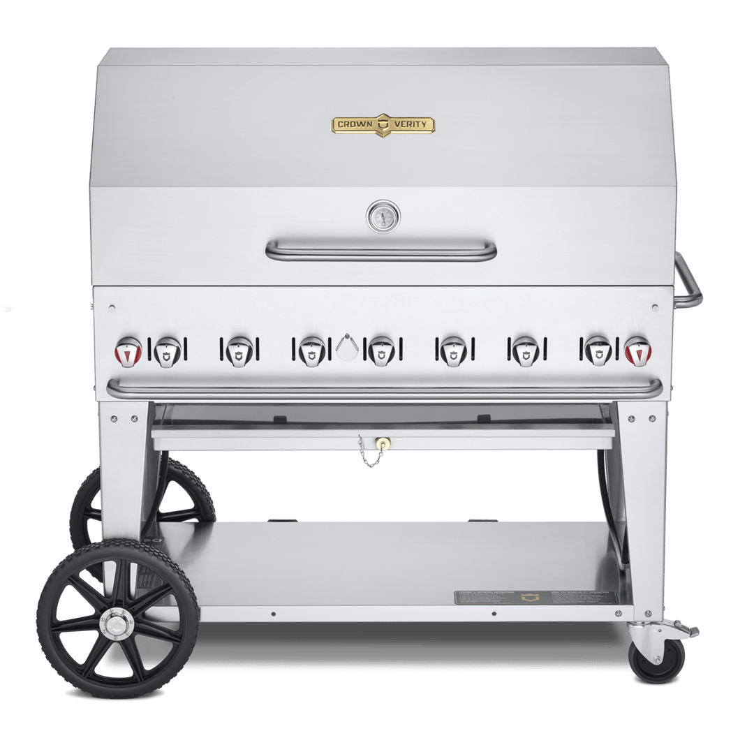 Crown Verity Premium Mobile Grill - Professional Series Charbroiler 48" W/ Roll Dome & Bun Rack 1 Crown Verity Premium Mobile Grill - Professional Series Charbroiler 48" W/ Roll Dome & Bun Rack