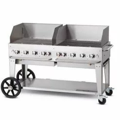 Crown Verity Premium Mobile Grill - Professional Series Charbroiler 60" (2 X 30") W/ Windguard BBQs & Smokers