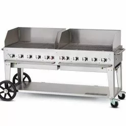 Crown Verity Premium Mobile Grill - Professional Series Charbroiler 72" W/ Windguard
