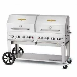 Crown Verity Premium Mobile Grill - Professional Series Charbroiler W/ Roll Domes