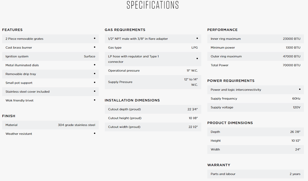 Side Burners DCS Premium Built-in - Series 9 Power Burner 24" PBE1-24 3 Side Burners DCS Premium Built-in - Series 9 Power Burner 24" PBE1-24