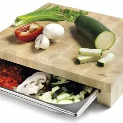 ENO Cutting Board W/ Gastro Tray - Bamboo/Stainless Steel