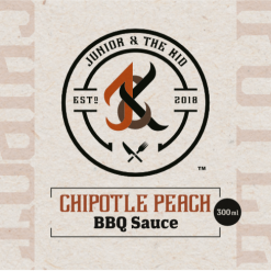 Junior & The Kid BBQ Sauce - Chipotle Peach (300ml) Sauces & Rubs