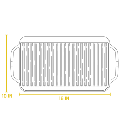 BBQ Accessories Lodge Chef Collection - Cast Iron Reversible Grill/Griddle