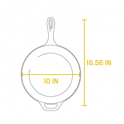 Lodge Deep Skillet Collection - 3 Quart Cast Iron Covered Skillet 10.25
