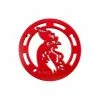 BBQ Accessories Lodge - Enameled Cast Iron Rooster Trivet 8" (Red Rooster Design)