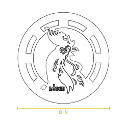 BBQ Accessories Lodge - Enameled Cast Iron Rooster Trivet 8" (Red Rooster Design)