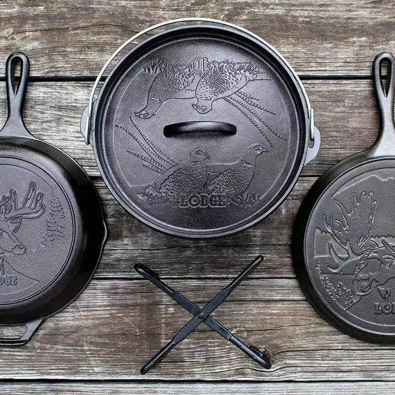 BBQ Accessories Lodge Wildlife Collection - Cast Iron 5 Piece Set 3 BBQ Accessories Lodge Wildlife Collection - Cast Iron 5 Piece Set