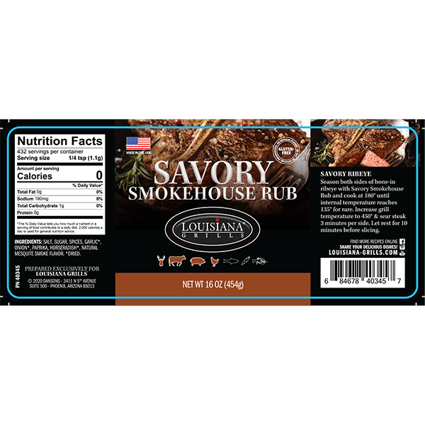 Louisiana Grills Savory Smokehouse Rub (16oz) Sauces & Rubs 2 Louisiana Grills Savory Smokehouse Rub (16oz) Sauces & Rubs