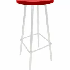 My Custom Sports Chairs Mcsc My Custom Sports Stool Red Top White Legs MCSC-STOOL-RED-WHITE Outdoor Kitchen Cabinets & Storage