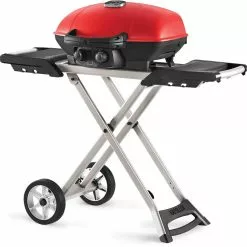 BBQs & Smokers Napoleon TravelQ 285X (Red) Portable Propane BBQ With Scissor Cart And Griddle TQ285X-RD-1-A