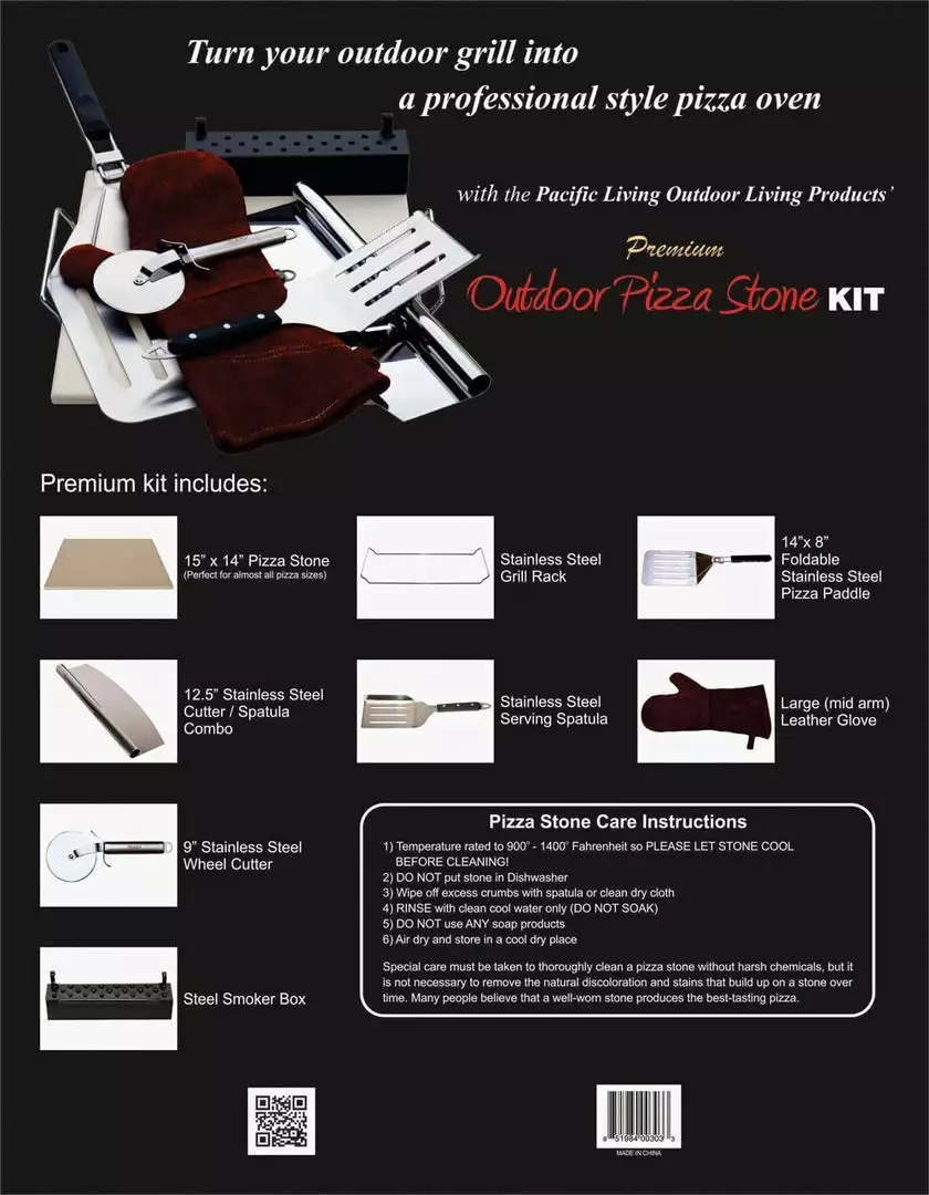 Pacific Cooker & Grill Pacific Living 8 Piece Pizza Stone Set 10 Pacific Cooker & Grill Pacific Living 8 Piece Pizza Stone Set