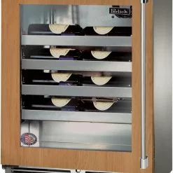 Perlick Signature Series Shallow Depth 18" Depth Outdoor Wine Reserve With Fully Integrated Panel-ready Glass Door, Hinge Left, With Lock HH24WO-4-4LL