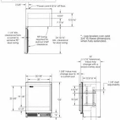Perlick Signature Series Shallow Depth 18" Depth Outdoor Wine Reserve With Stainless Steel Glass Door, Hinge Left HH24WO-4-3L