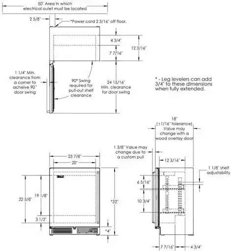 Perlick Signature Series Shallow Depth 18" Depth Outdoor Wine Reserve With Stainless Steel Glass Door, Hinge Left, With Lock HH24WO-4-3LL 3 Perlick Signature Series Shallow Depth 18" Depth Outdoor Wine Reserve With Stainless Steel Glass Door, Hinge Left, With Lock HH24WO-4-3LL