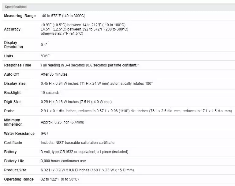 ThermoWorks Executive Series - EXEC Mini™ Thermometer TX-3600 7 ThermoWorks Executive Series - EXEC Mini™ Thermometer TX-3600