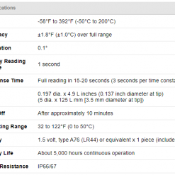 BBQ Accessories ThermoWorks Heavy Duty Waterproof Thermometer 6-inch RT610B