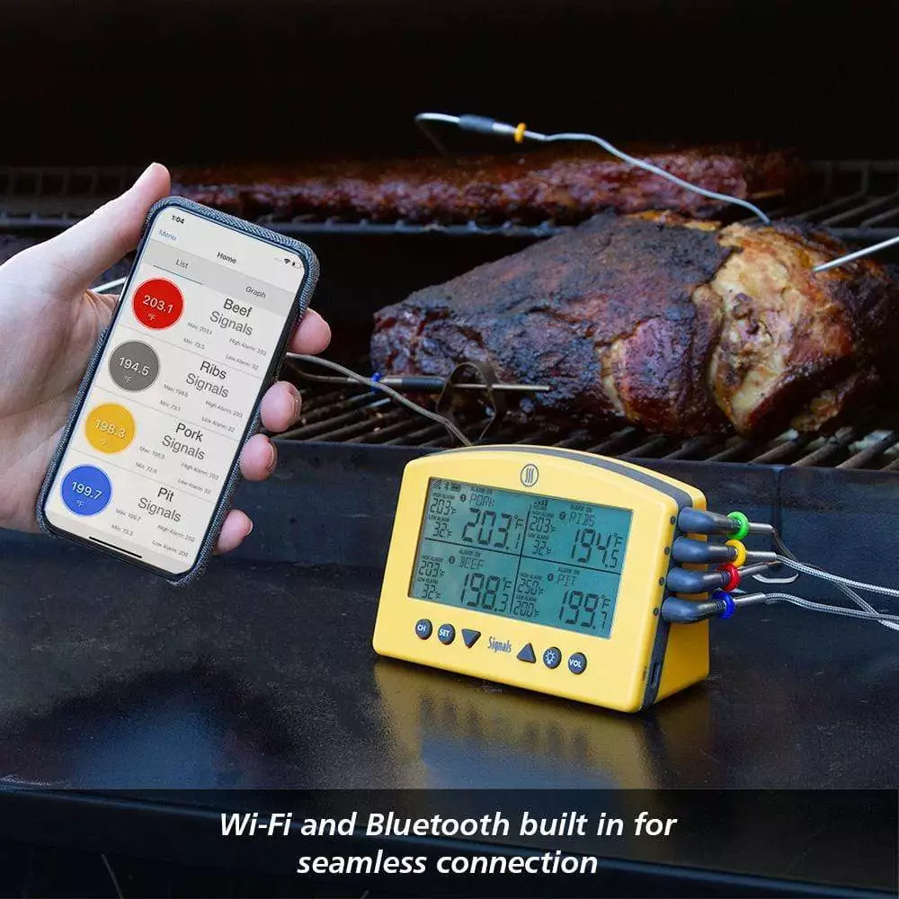 BBQ Accessories Thermoworks Signals 4-Channel BBQ Alarm Thermometer (WiFi + Bluetooth) 5 BBQ Accessories Thermoworks Signals 4-Channel BBQ Alarm Thermometer (WiFi + Bluetooth)