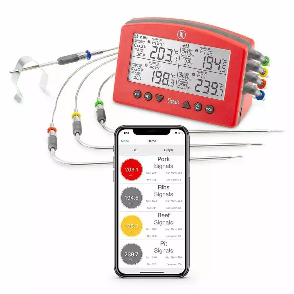 BBQ Accessories Thermoworks Signals 4-Channel BBQ Alarm Thermometer (WiFi + Bluetooth) 4 BBQ Accessories Thermoworks Signals 4-Channel BBQ Alarm Thermometer (WiFi + Bluetooth)